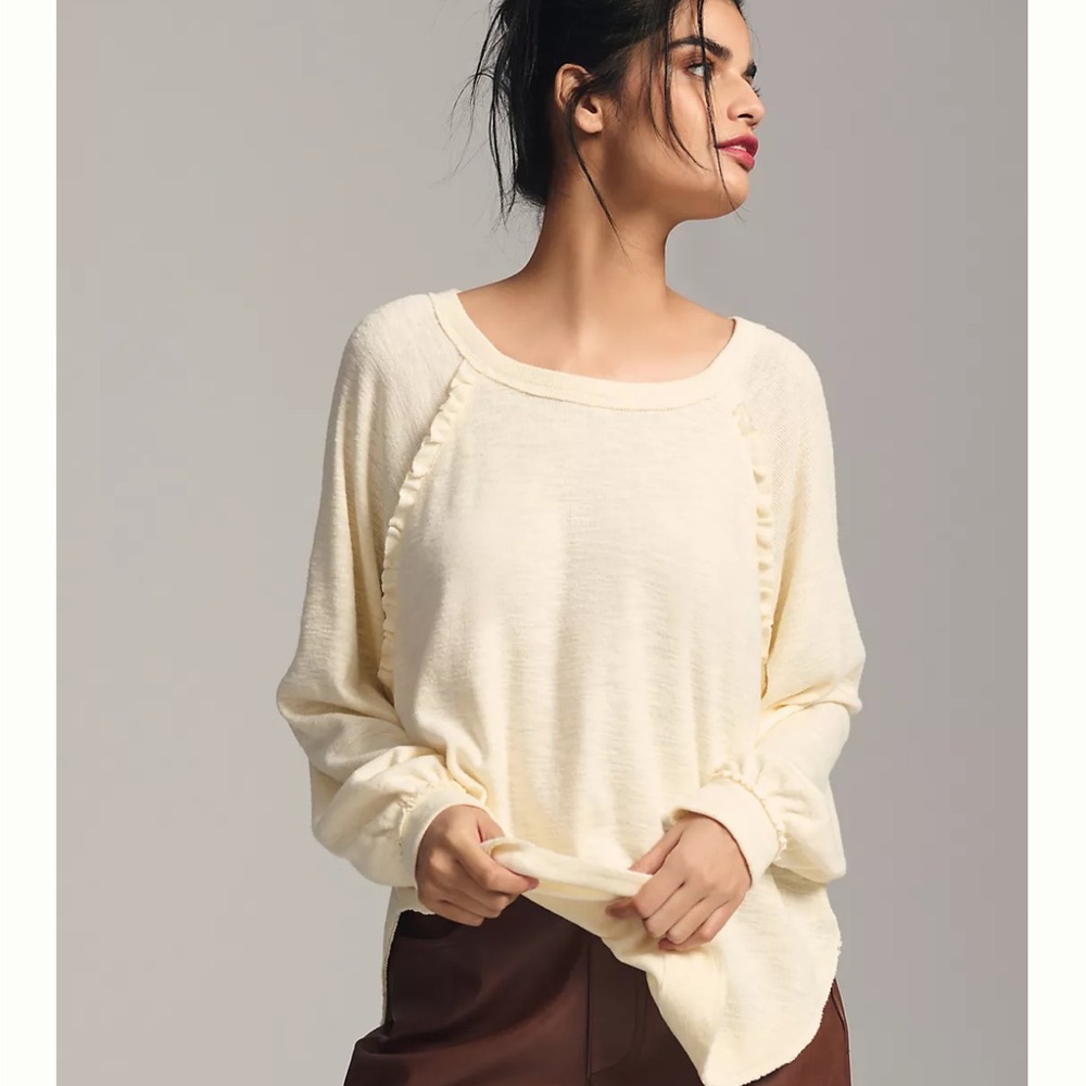 Women’s Pilcro Cream Long Sleeve Shirt